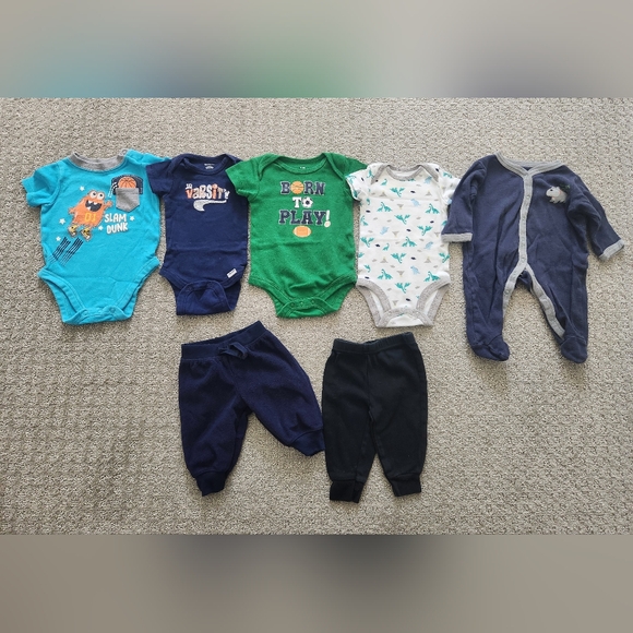 Baby Boy Size Newborn + 0-3 Month Bundle - 48 items total - Picture 2 of 6